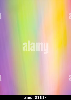 Psychedelische, mehrfarbige, holografische, unscharfe Neon-Flecken. Fließender Hintergrund mit Pastellverwacklungen in psychedelischer Farbgebung. Stockfoto