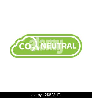 CO2 neutral grüner Vektor-Aufkleber. Kein CO2-Etikett. Stock Vektor