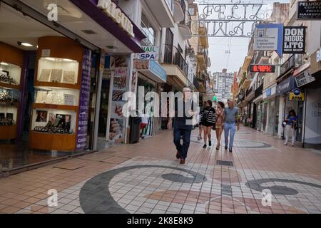 San Miguel Straße in Torremolinos, Provinz Malaga, Spanien. Stockfoto