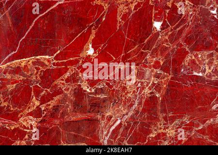 Roter Jaspis. Material für einzigartige Innen-, Außen-Design-Dekoration. Halbedelstein für digitale Keramikfliesen für Wand- und Bodenfliesen. Exklusiver Luxus Stockfoto