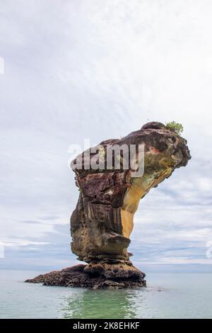 Der Meeresstapel im Bako National Park Strand Sarawak Malaysia. Gegründet im Jahr 1957, ist es der älteste Nationalpark in Sarawak. Stockfoto