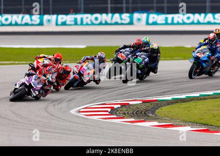 23.. Oktober 2022; Sepang International Circuit, Sepang, MALAYSIA: MotoGP von Malaysia, Renntag: Start des Rennens beim malaysischen MotoGP Stockfoto