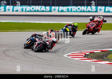 23.. Oktober 2022; Sepang International Circuit, Sepang, MALAYSIA: MotoGP von Malaysia, Renntag: Aprilia Rennfahrer Aleix Espargaro während des Rennens beim malaysischen MotoGP Stockfoto