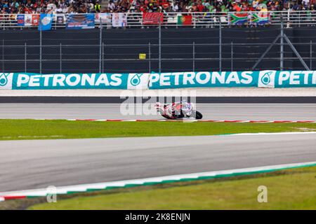 23.. Oktober 2022; Sepang International Circuit, Sepang, MALAYSIA: MotoGP von Malaysia, Renntag: Pramac Rennfahrer Jorge Martin während des Rennens beim malaysischen MotoGP Stockfoto