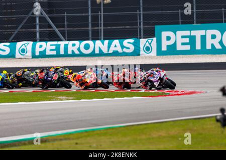 23.. Oktober 2022; Sepang International Circuit, Sepang, MALAYSIA: MotoGP von Malaysia, Renntag: Start des Rennens beim malaysischen MotoGP Stockfoto