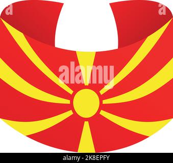 Mazedonien Abzeichen Symbol Cartoon-Vektor. Nationale eu. Europas Freiheit Stock Vektor