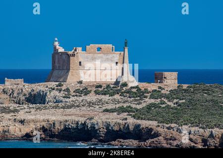 Die Forte di Capo Passero, ein Werk der militärischen Architektur, befindet sich in Sizilien Stockfoto