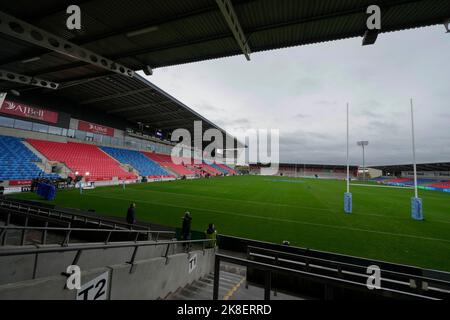 Eccles, Großbritannien. 23. Oktober 2022. Allgemeine Ansicht des AJ Bell Stadions vor dem Spiel der Gallagher Premiership Sale Sharks vs Harlekins im AJ Bell Stadium, Eccles, Großbritannien, 23.. Oktober 2022 (Foto von Steve Flynn/News Images) in Eccles, Großbritannien am 10/23/2022. (Foto von Steve Flynn/News Images/Sipa USA) Quelle: SIPA USA/Alamy Live News Stockfoto