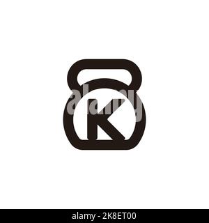 Buchstabe k dumbell einfache Silhouette Logo Vektor Stock Vektor