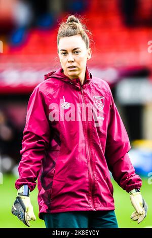 London, Großbritannien. 23. Oktober 2022. Dagenham, England, 23. 2022. Oktober: Während des Barclays FA Womens Super League-Spiels zwischen West Ham United gegen Reading in Dagenham und Redbridge's Chigwell Construction Stadium.England. (K Hodgson/SPP) Quelle: SPP Sport Press Photo. /Alamy Live News Stockfoto