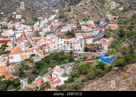 La Gomera. Luftaufnahme des Yachthafens von San Sebastian und der Stadt, La Gomera, Kanarische Inseln. Stockfoto