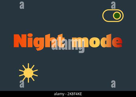Verlaufstext – Nachtmodus, Vektorragenbogen auf dunklem Hintergrund Stock Vektor
