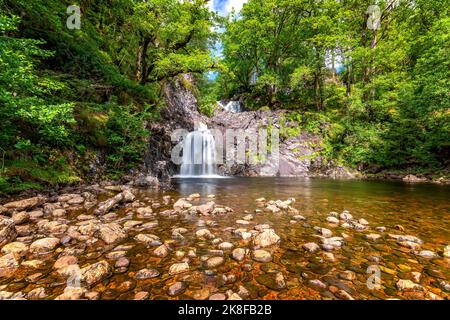 Panoramasicht auf die EAS Chia-AIG Wasserfälle Stockfoto