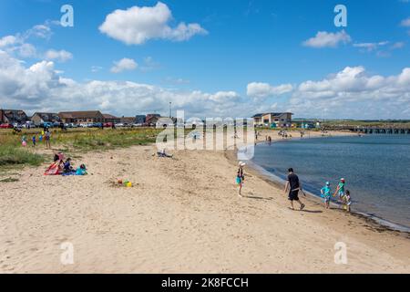 Little Shore Beach, Harbour Road, Amble, Northumberland, England, Vereinigtes Königreich Stockfoto