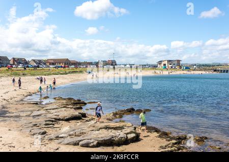 Little Shore Beach, Harbour Road, Amble, Northumberland, England, Vereinigtes Königreich Stockfoto