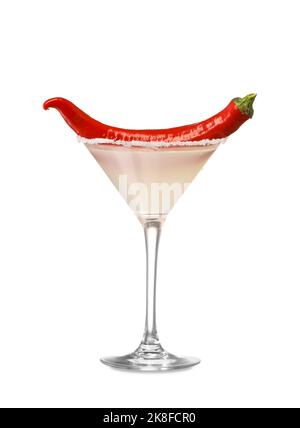 Ein Glas leckeren margarita-Cocktail auf weißem Hintergrund Stockfoto