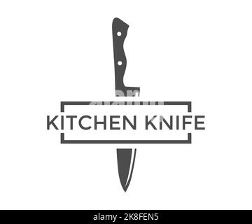 Küchenmesser Silhouette Logo-Design. Küchenmesser des Küchenchefs isoliert auf weißem Hintergrund Vektor-Design und Illustration. Stock Vektor