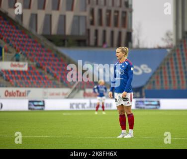 Oslo, Norwegen. 23. Oktober 2022. Oslo, Norwegen, 23. 2022. Oktober: Elise Thorsnes (9 Valerenga) während des Playoff-Spiels in Toppserien zwischen Valerenga und Stabaek in der Intility Arena in Oslo, Norwegen (Ane Frosaker/SPP) Quelle: SPP Sport Pressefoto. /Alamy Live News Stockfoto