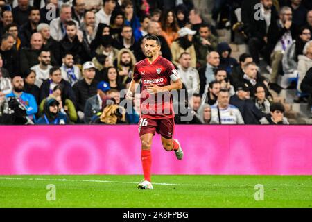 MADRID, SPANIEN - 22. OKTOBER: Jesus Navas von Sevilla CF während des Spiels zwischen Real Madrid CF und Sevilla CF von La Liga Santander am 22. Oktober 2022 in Santiago Bernabeu von Madrid, Spanien. (Foto von Samuel Carreño/PxImages) Stockfoto