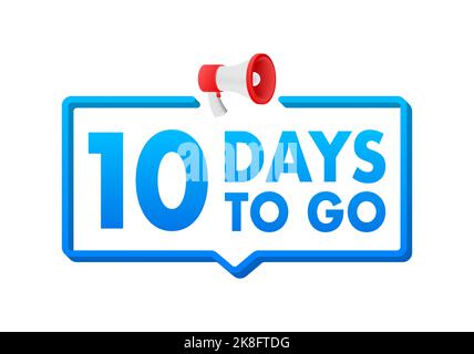 Noch 10 Tage. Countdown-Timer. Uhrsymbol. Zeitsymbol. Zeitverkauf zählen. Vektorgrafik. Stock Vektor