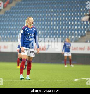 Oslo, Norwegen. 23. Oktober 2022. Oslo, Norwegen, 23. 2022. Oktober: Karina Saevik (21 Valerenga) während des Playoff-Spiels in Toppserien zwischen Valerenga und Stabaek in der Intility Arena in Oslo, Norwegen (Ane Frosaker/SPP) Quelle: SPP Sport Pressefoto. /Alamy Live News Stockfoto