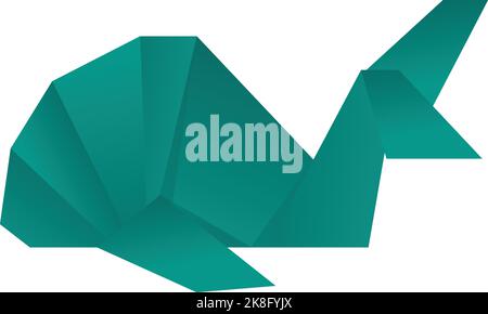 Origami Whale Symbol Cartoon-Vektor. Kunstpapier. Tierisches Origami Stock Vektor