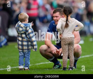 Eccles, Großbritannien. 23. Oktober 2022. COBUS Wiese #4 of Sale Sharks während des Spiels der Gallagher Premiership Sale Sharks vs Harlekins im AJ Bell Stadium, Eccles, Großbritannien, 23.. Oktober 2022 (Foto von Steve Flynn/News Images) in Eccles, Großbritannien am 10/23/2022. (Foto von Steve Flynn/News Images/Sipa USA) Quelle: SIPA USA/Alamy Live News Stockfoto