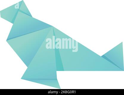Origami Vogel Symbol Cartoon-Vektor. Papiertier. Geometrische Kunst Stock Vektor