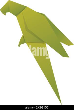 Origami Papagei Symbol Cartoon-Vektor. Papier Kunst. Geometrisches Tier Stock Vektor