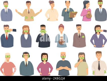 Lobbyisten-Symbole setzen Cartoon-Vektor. Politisches Handeln. Geschäftskunde Stock Vektor