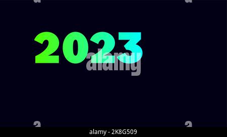 Banner mit 2023 Verlaufstext, 16x9 minimalistischer Vektor Stock Vektor