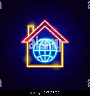Speichern Sie unser Planet Neon-Zeichen Stock Vektor