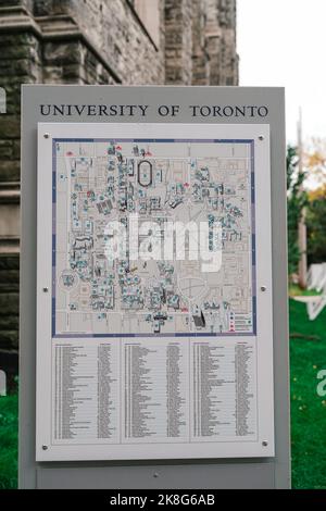 University of Toronto, Downtown St. George Campuskarte, Toronto, Ontario, Kanada Stockfoto