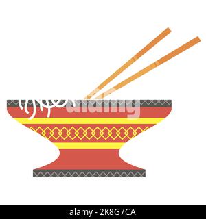 Chinesisches Lebensmittellogo isoliert auf weißem Hintergrund Stock Vektor