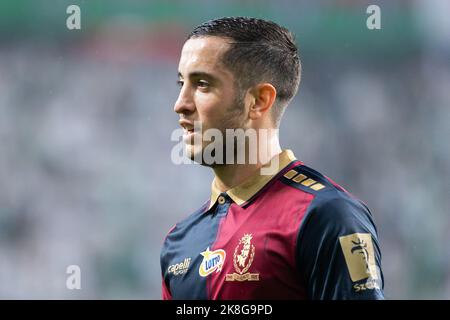 Warschau, Polen. 22. Oktober 2022. Vahan Bichakhchyan von Pogon beim Spiel der polnischen PKO Ekstraklasa League zwischen Legia Warszawa und Pogon Szczecin im Marschall Jozef Pilsudski Legia Warsaw Municipal Stadium.Endstand; Legia Warszawa 1:1 Pogon Szczecin. Kredit: SOPA Images Limited/Alamy Live Nachrichten Stockfoto