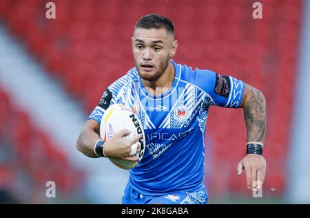 Samoas Danny Levi während des Rugby League World Cup-Spiels der Gruppe A im Eco-Power Stadium, Doncaster. Bilddatum: Sonntag, 23. Oktober 2022. Stockfoto