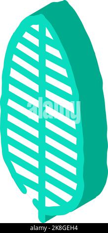 Isometrisches Symbol der Banane mit tropischem Blatt Stock Vektor