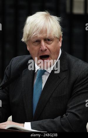 Datei-Foto vom 06/09/22 des ehemaligen Premierministers Boris Johnson, der gesagt hat, er werde nicht für die Tory-Führung stehen. Ausgabedatum: Sonntag, 23. Oktober 2022. Stockfoto