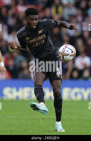 Southampton, Großbritannien. 23. Oktober 2022. Thomas Partey von Arsenal während des Spiels der Premier League im St. Mary's Stadium, Southampton. Bildnachweis sollte lauten: Paul Terry/Sportimage Kredit: Sportimage/Alamy Live News Stockfoto