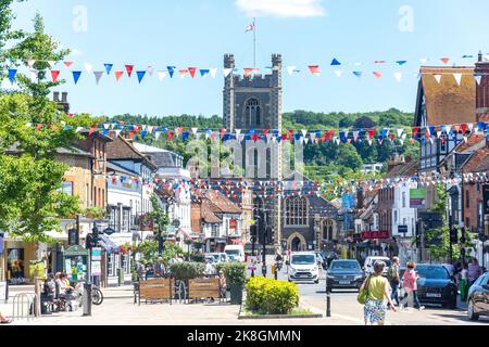 St Mary's Church vom Market Square, Henley-on-Thames, Oxfordshire, England, Großbritannien Stockfoto