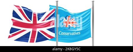Konservative: Großbritannien dazu bringen, die Konservative Partei, offiziell die Konservative und Unionistische Partei, auch umgangssprachlich als die Tories bekannt, zu bewegen, Stockfoto