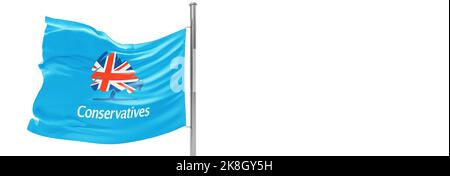 Konservative: Großbritannien dazu bringen, die Konservative Partei, offiziell die Konservative und Unionistische Partei, auch umgangssprachlich als die Tories bekannt, zu bewegen, Stockfoto