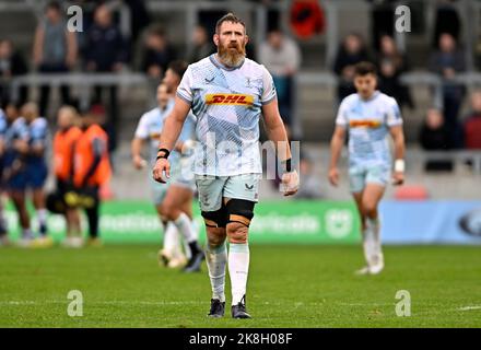 Eccles, Vereinigtes Königreich. 23. Oktober 2022. Premiership Rugby. Sale V Harlequins. AJ Bell Stadium. Eccles. Irne Herbst (Harlequins) während des Sale V Harlequins Gallagher Premiership Rugby-Spiels. Kredit: Sport In Bildern/Alamy Live Nachrichten Stockfoto