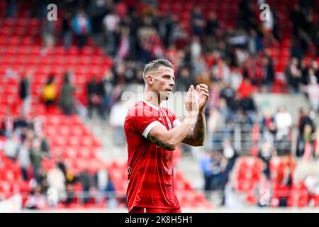 Toby Alderweireld aus Antwerpen zeigt am Sonntag, 23. Oktober 2022, am 14. Tag der ersten Division der belgischen Meisterschaft 2022-2023, eine Niederlage nach einem Fußballspiel zwischen dem Royal Antwerp FC und KRC Genk. BELGA FOTO TOM GOYVAERTS Stockfoto