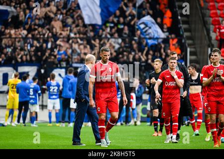 Toby Alderweireld aus Antwerpen zeigt am Sonntag, 23. Oktober 2022, am 14. Tag der ersten Division der belgischen Meisterschaft 2022-2023, eine Niederlage nach einem Fußballspiel zwischen dem Royal Antwerp FC und KRC Genk. BELGA FOTO TOM GOYVAERTS Stockfoto