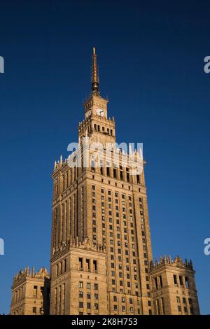 Der Palast der Kultur und Wissenschaft, Warschau Polen. Stockfoto