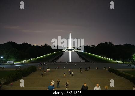 Das Lincoln Memorial ist ein nationales Denkmal der USA, das zu Ehren des Präsidenten der Vereinigten Staaten von 16., Abraham Lincoln, errichtet wurde. Es liegt am westlichen Ende von Stockfoto