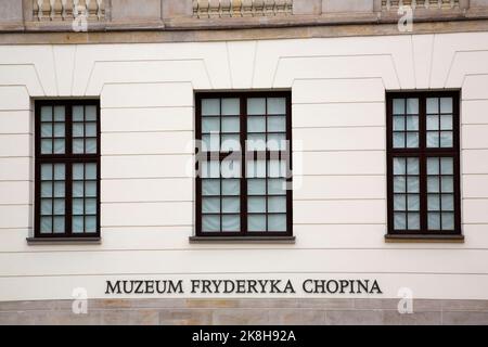 Teilansicht des Gebäudes des Frederic Chopin Museums, Warschau, Polen. Stockfoto