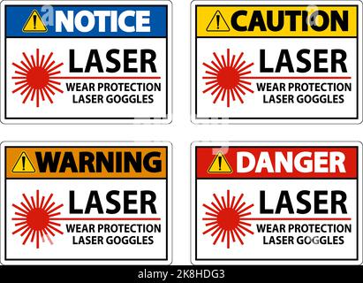 Laser Wear Schutzbrille Auf Weißem Hintergrund Stock Vektor