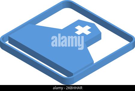 Blaue isometrische Symboldarstellung des Krankenhauses Stock Vektor
